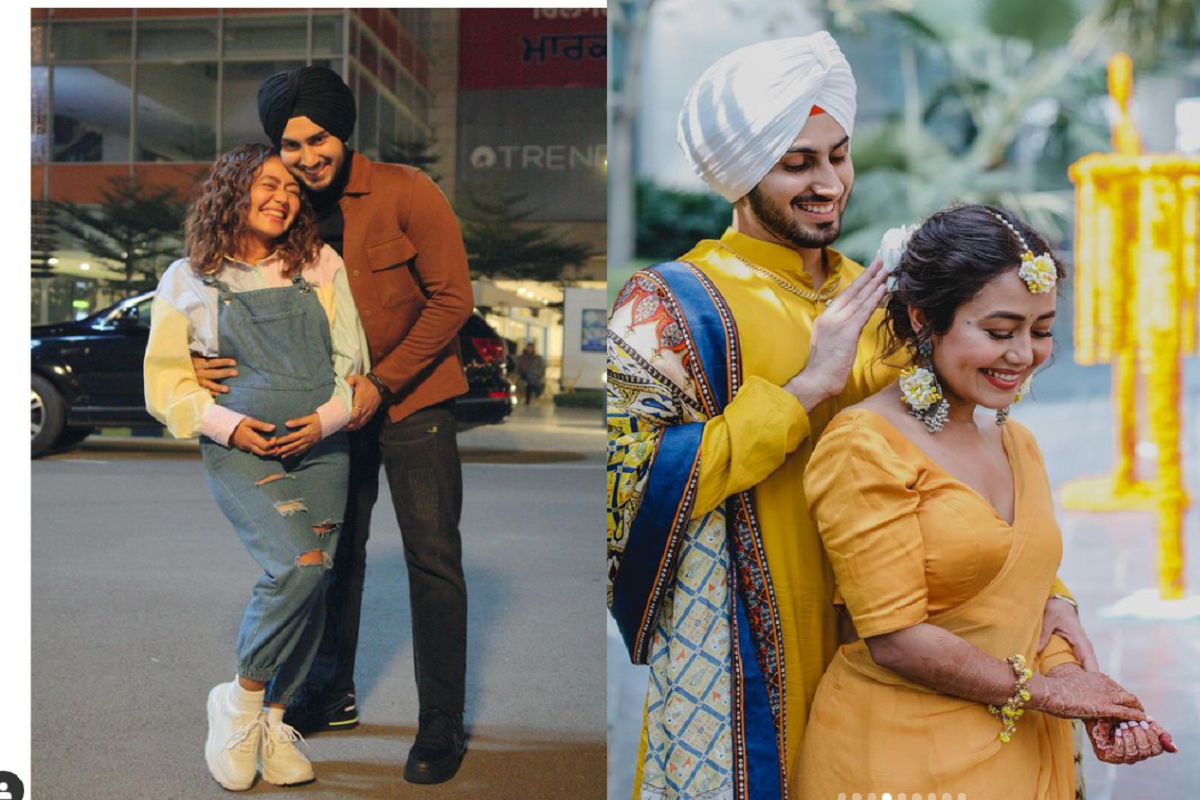 Neha Kakkar seen flaunting baby bump, share photo with husband Rohanpreet